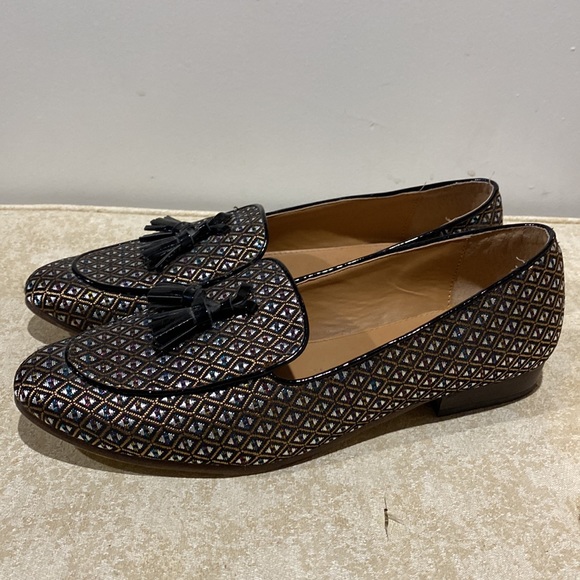 J. Crew Jacquard Tassel Slip On Loafer Like New Size 8 - Picture 2 of 10